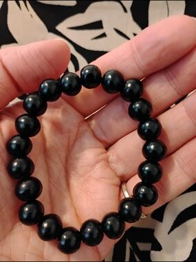 New Wooden Buddhist Black Stretch Bracelet